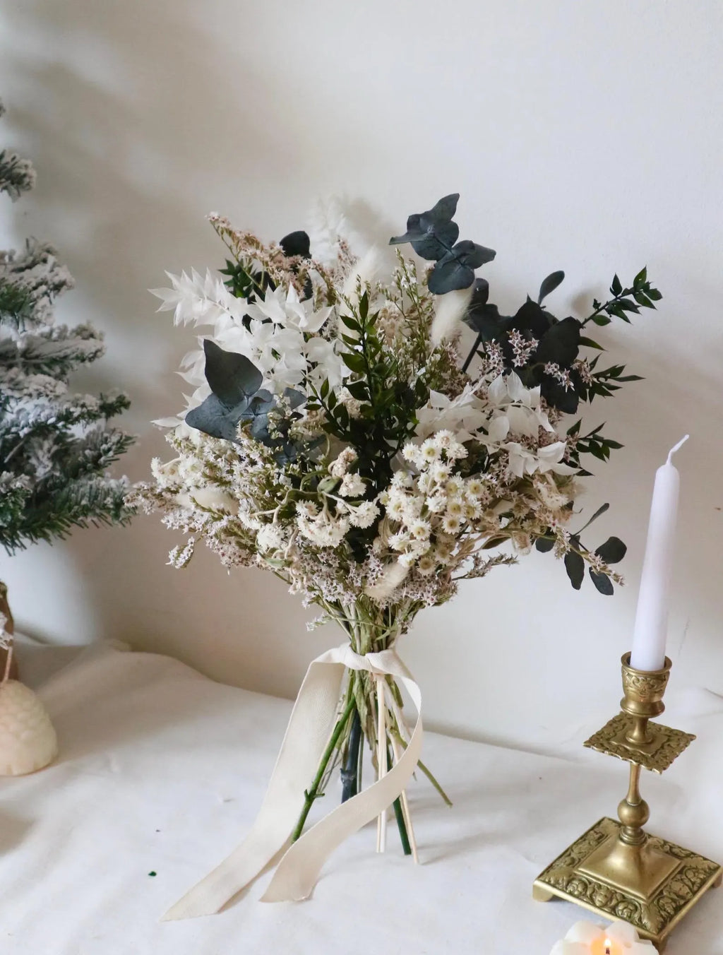 Holly Dried Flower Arrangement