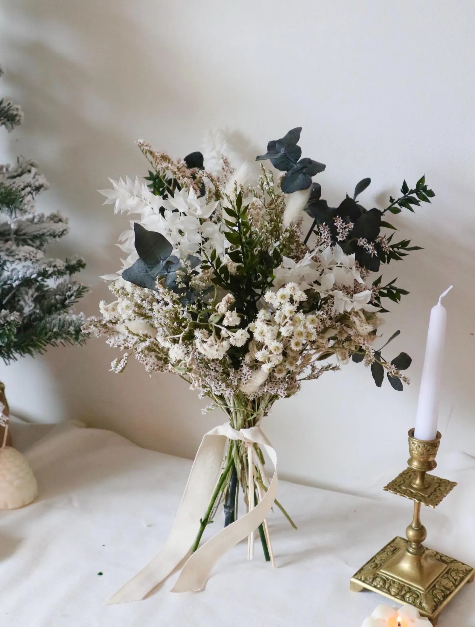 Holly Dried Flower Arrangement