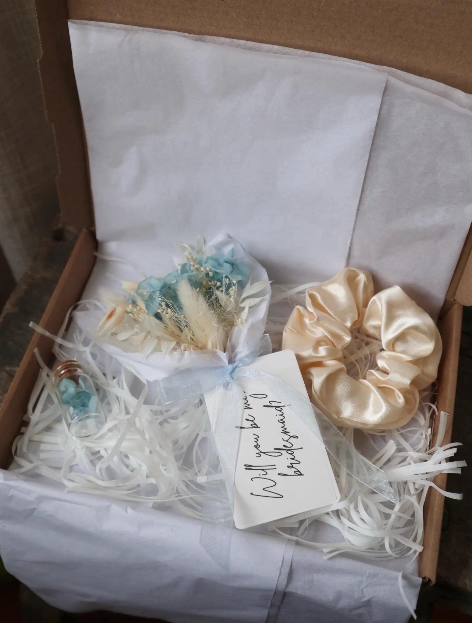 Blue & White Proposal Bouquets