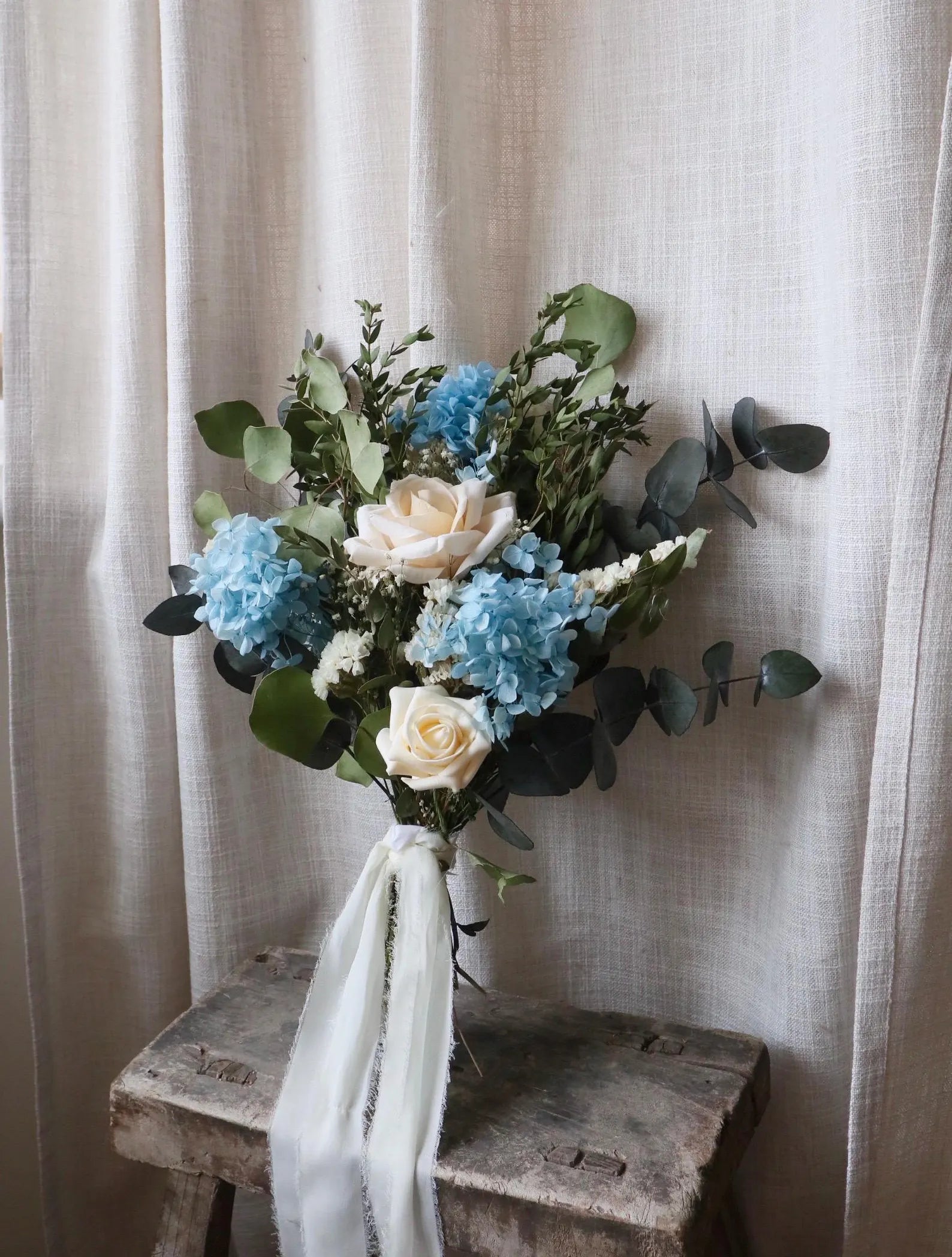 Afina | Blue, White & Green Bridal Bouquet
