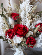 Fiona | Green Eucalyptus & Red Rose Dried Flower Bouquet