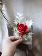 Fiona | Green Eucalyptus & Red Rose Dried Flower Bouquet