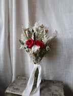 Fiona | Green Eucalyptus & Red Rose Dried Flower Bouquet