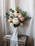Melody | Peach, White & Green Bridal Bouquet