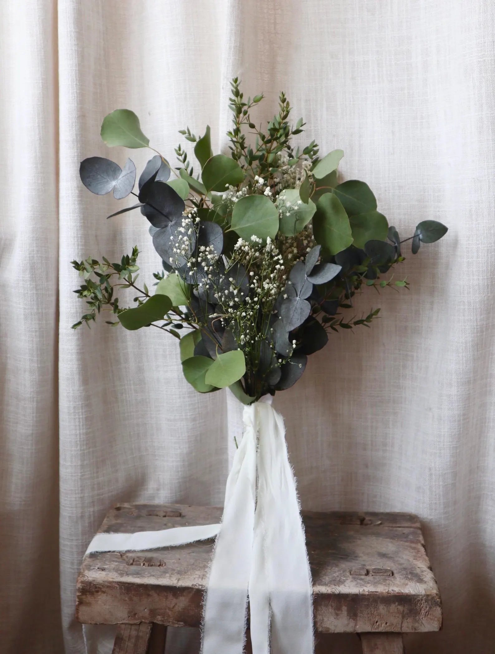Alba | White & Green Bridal Bouquet