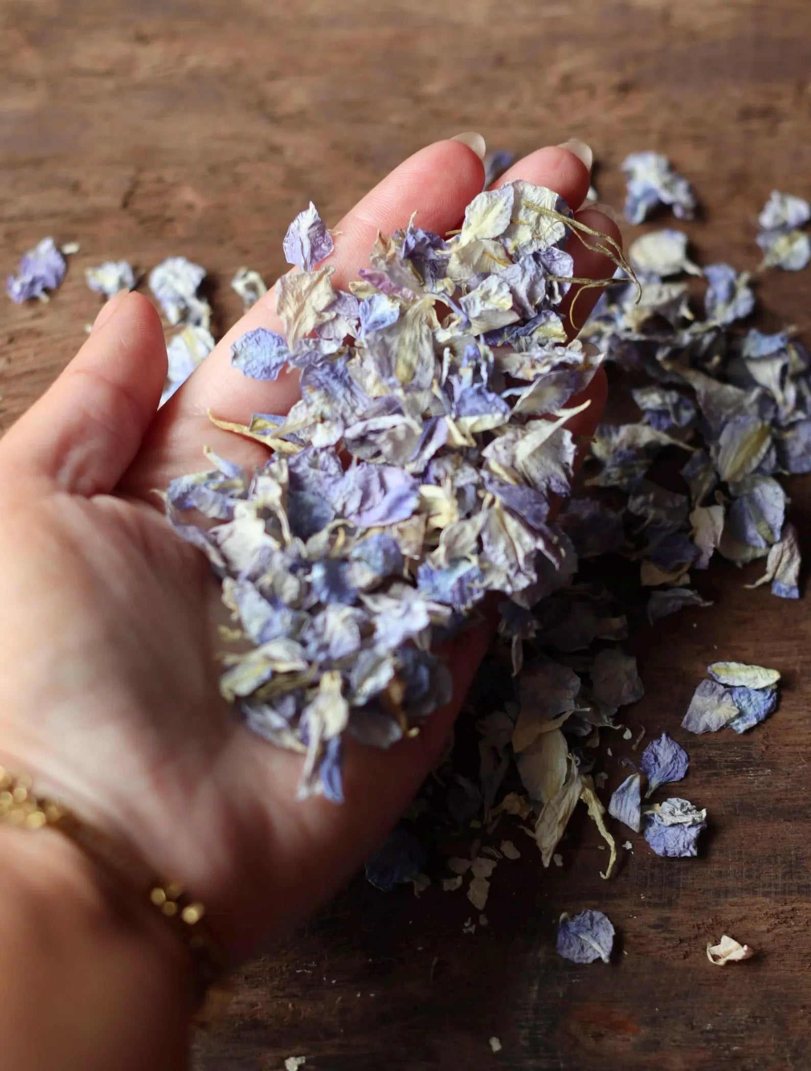 Blue Dried Flower Confetti Bags