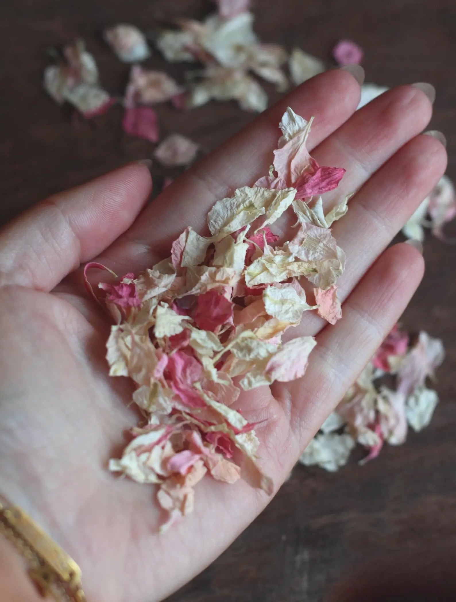 Pink Dried Flower Confetti Bags