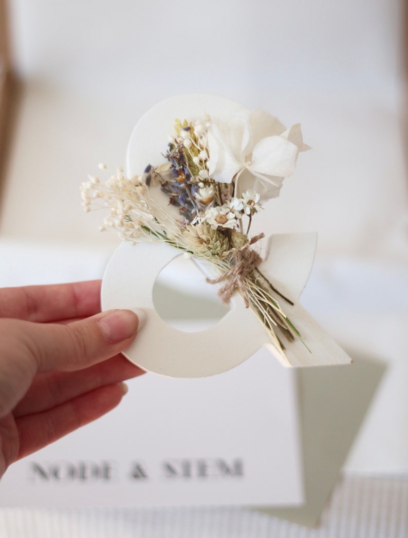 Dried Flower Wooden Initial