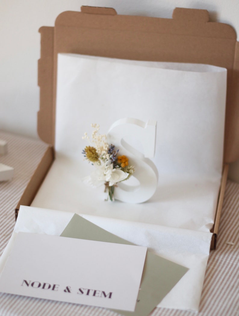 Dried Flower Wooden Initial